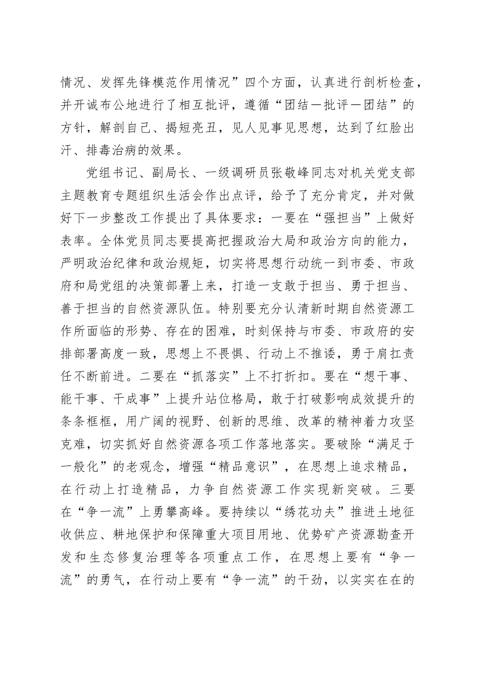 xx市自然资源局机关党支部召开2024年度第1次学习会暨2023年专题组织生活会_第2页