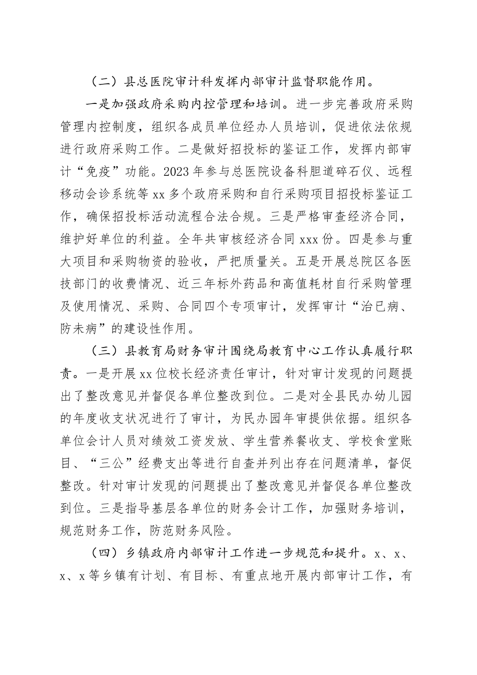 X县审计局2023年内部审计工作总结_第2页