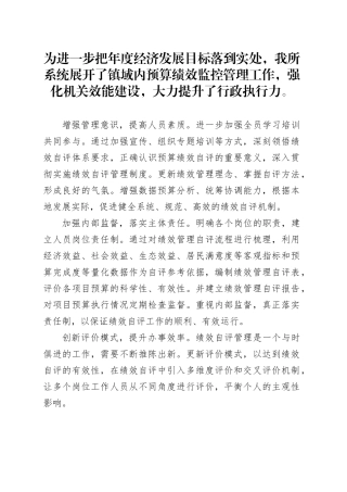 财政所绩效管理宣传稿