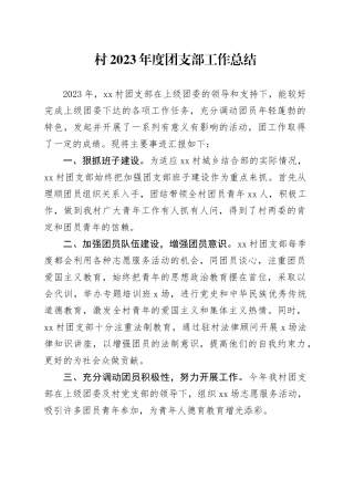 村2023年度团支部工作总结（20240131）