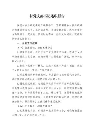 村党支部书记述职报告20240925