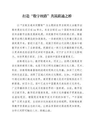 打造“数字丝路” 共筑联通之桥
