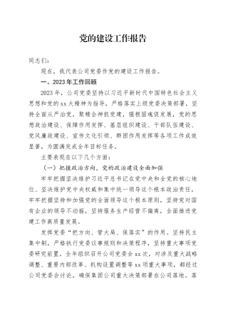 党的建设工作报告