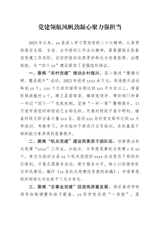 党建领航风帆劲 凝心聚力强担当