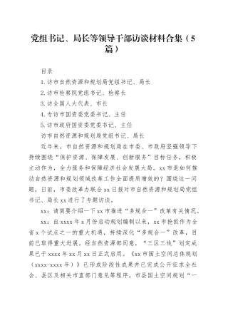 党组书记、局长等领导干部访谈材料合集（5篇）