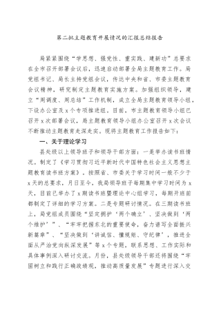 第二批主题教育开展情况的汇报总结报告