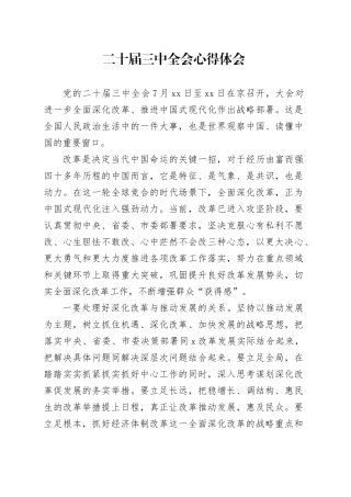二十届三中全会心得体会（2）