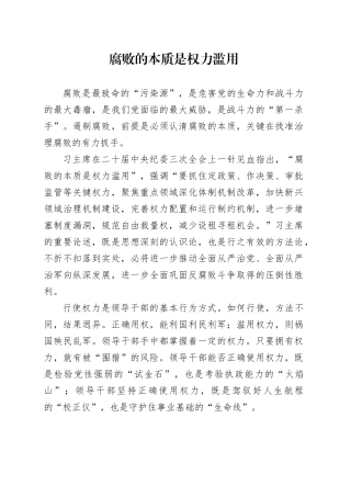 腐败的本质是权力滥用