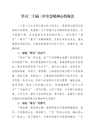 公司学习二十届三中全会精神心得体会企业研讨发言材料交流讲话20240821