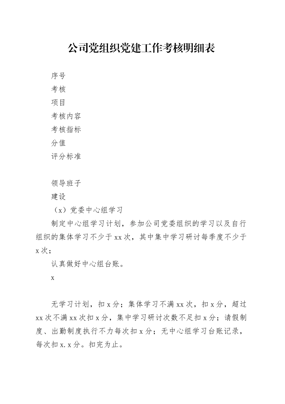 国企党建工作考核明细表_第1页