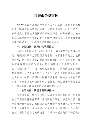 红领巾争章事迹