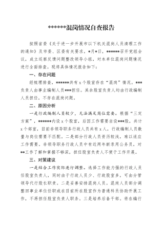 混岗情况调查报告