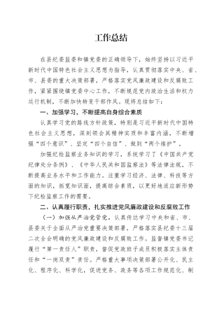纪委工作总结2024