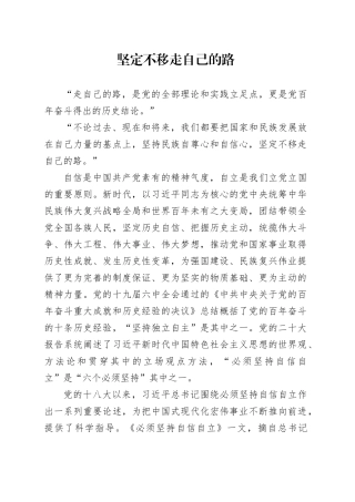 坚定不移走自己的路