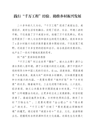 践行“千万工程”经验、助推乡村振兴发展