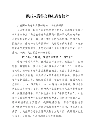 践行入党誓言勇担青春使命