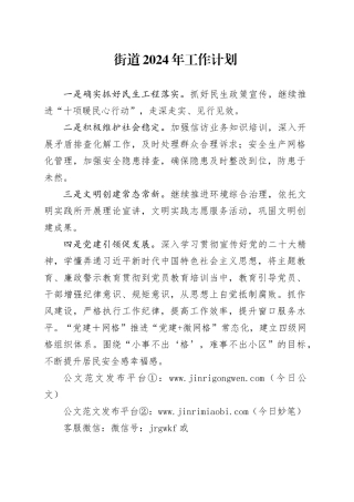 街道2024年工作计划（20240305）