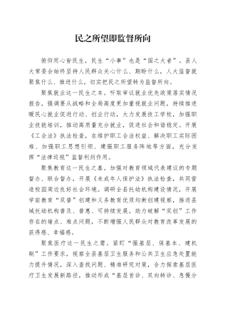 民之所望即监督所向
