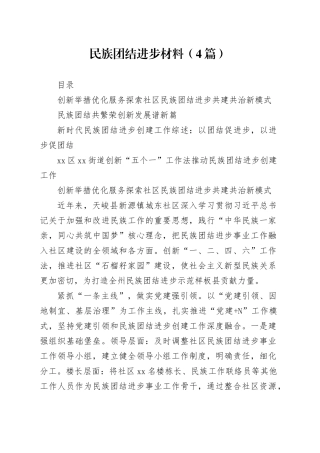 民族团结进步材料（4篇）