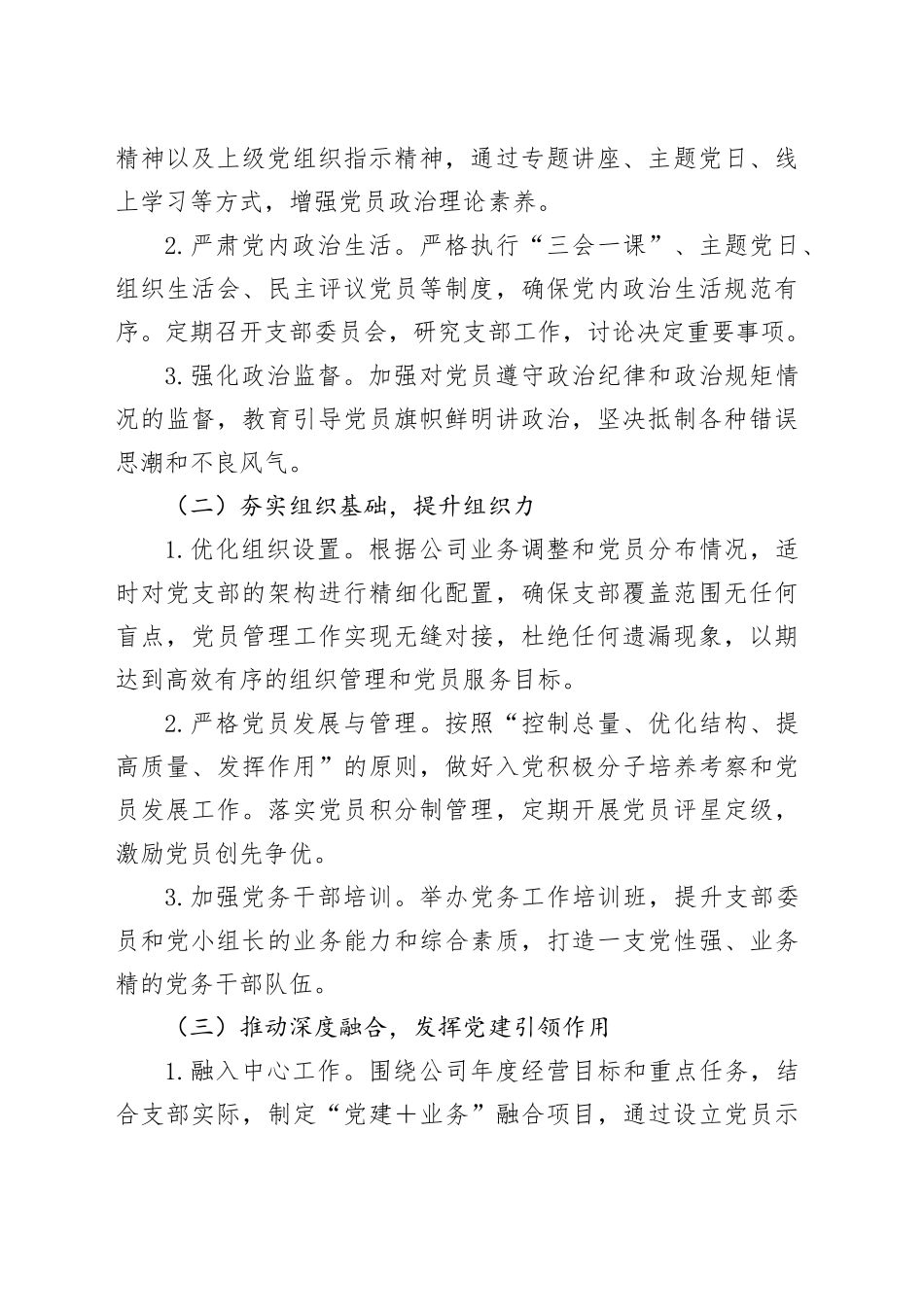 某国有公司2024年支部工作计划_第2页