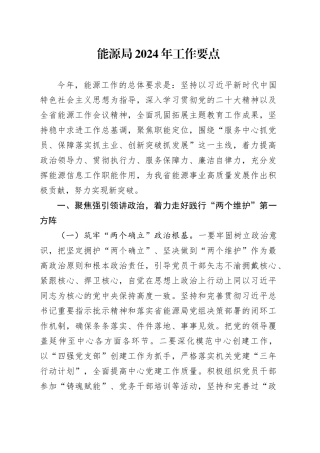 能源局2024年工作要点