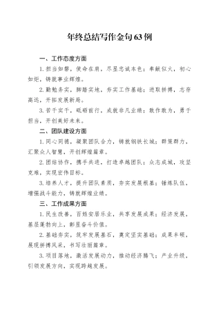 年终总结写作金句63例