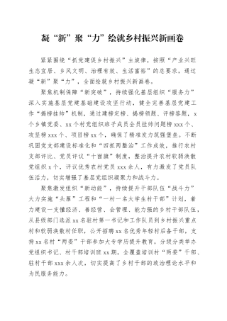 凝“新”聚“力”绘就乡村振兴新画卷