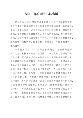 青年干部培训班心得感悟