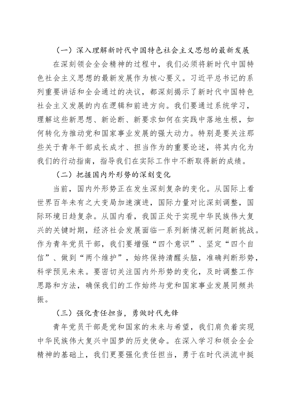 青年理论小组党的二十届三中全会精神学习研讨会发言材料心得体会20241016_第2页