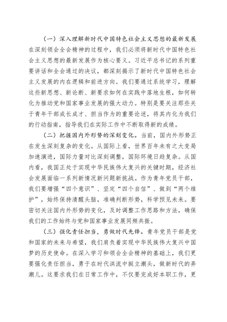 青年理论小组学习党的二十届三中全会精神研讨会发言材料心得体会20241106_第2页