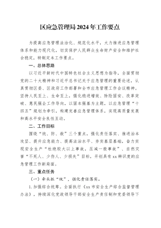 区应急管理局2024年工作要点（20240423）