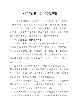 市“青壮”工作实施方案
