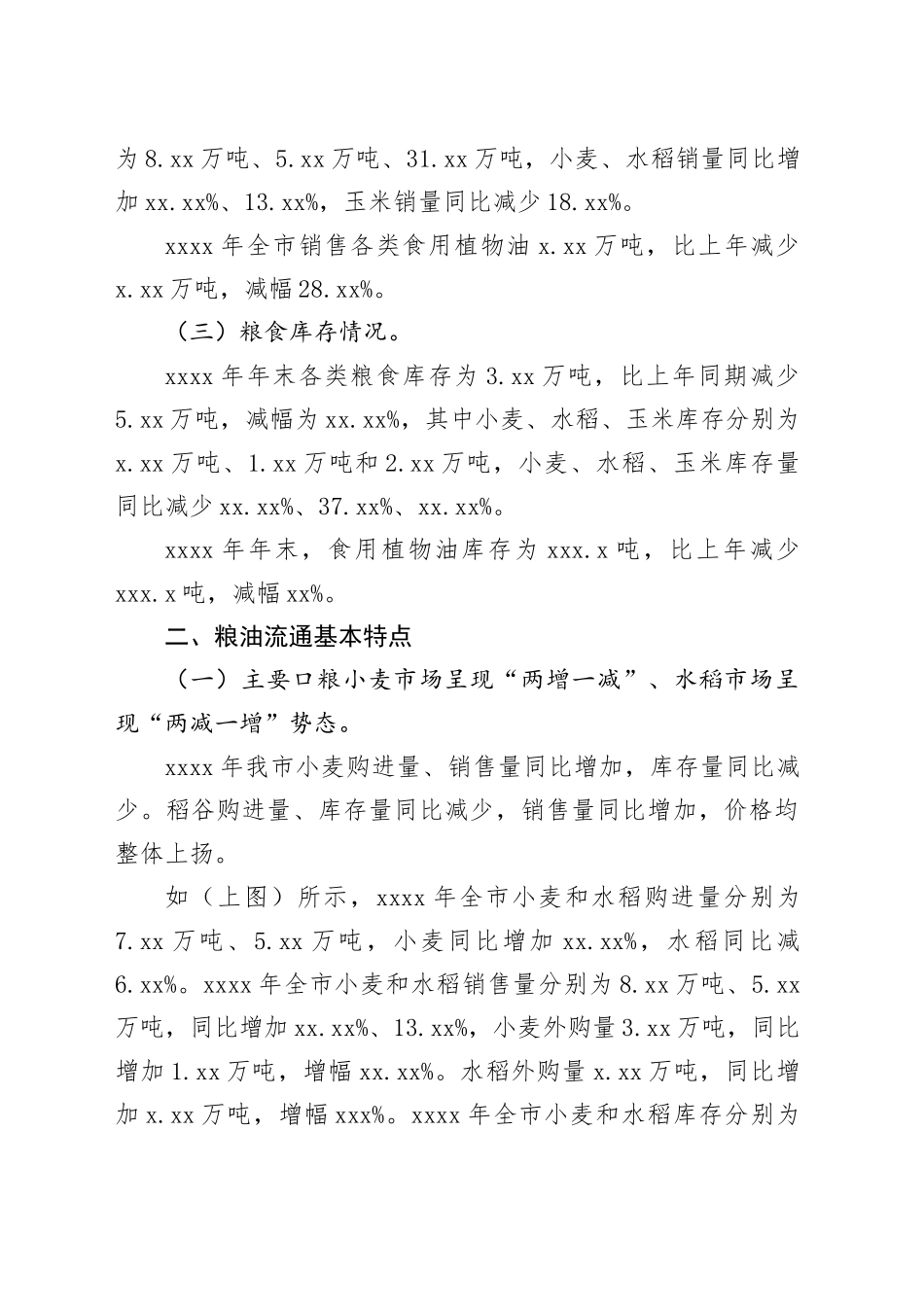 市粮食和物资储备局202X年度粮油购销存统计分析报告_第2页