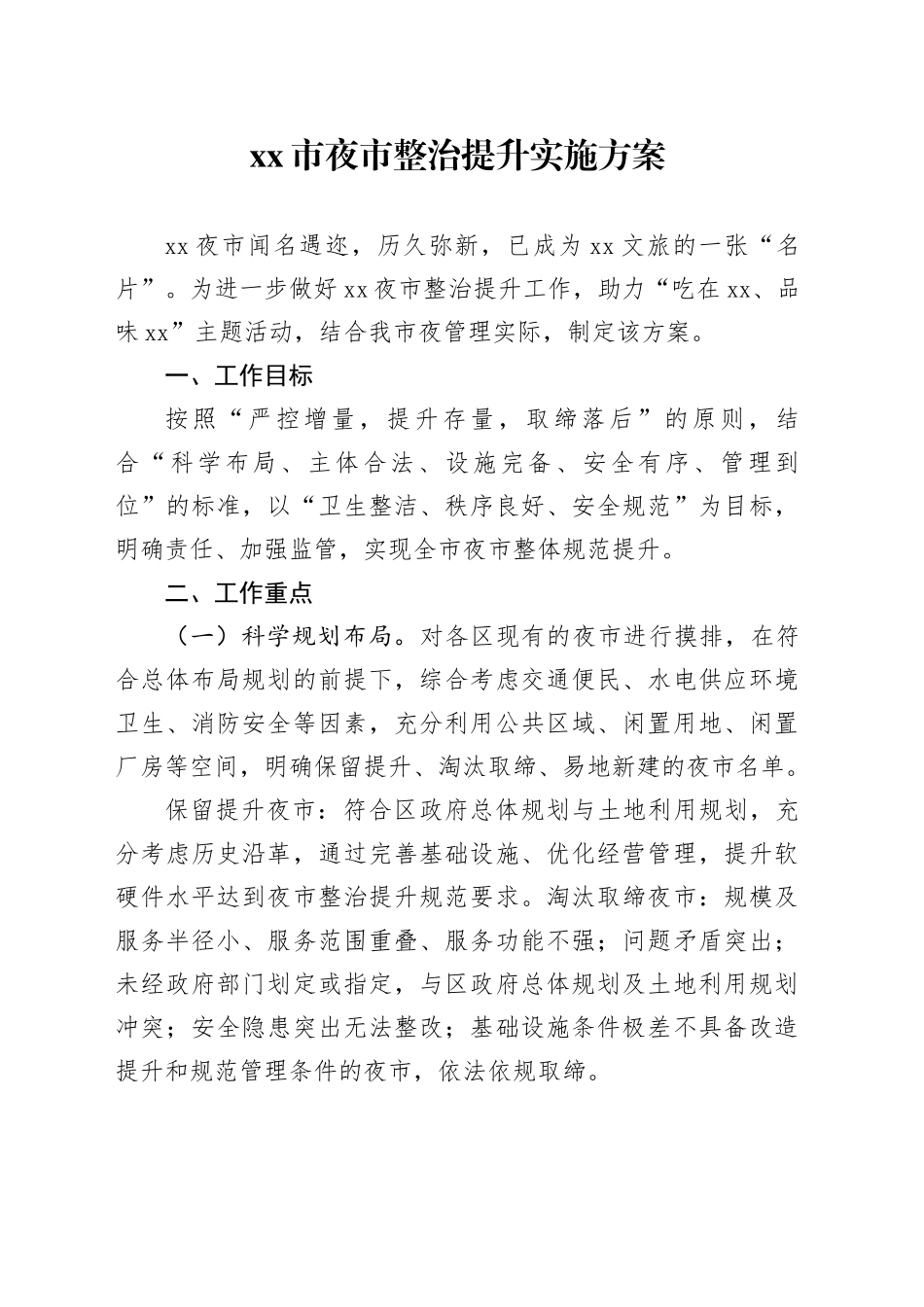 市夜市整治提升实施方案_第1页