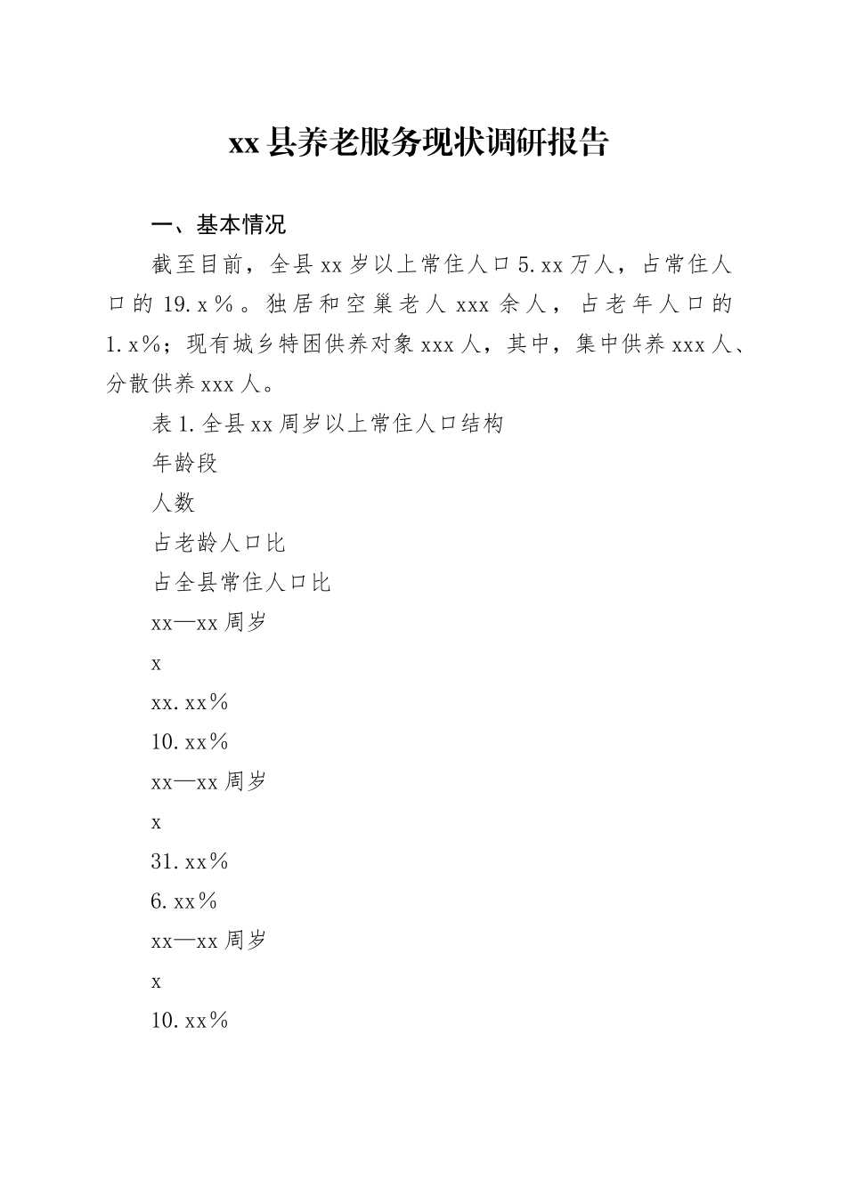 县养老服务现状调研报告_第1页