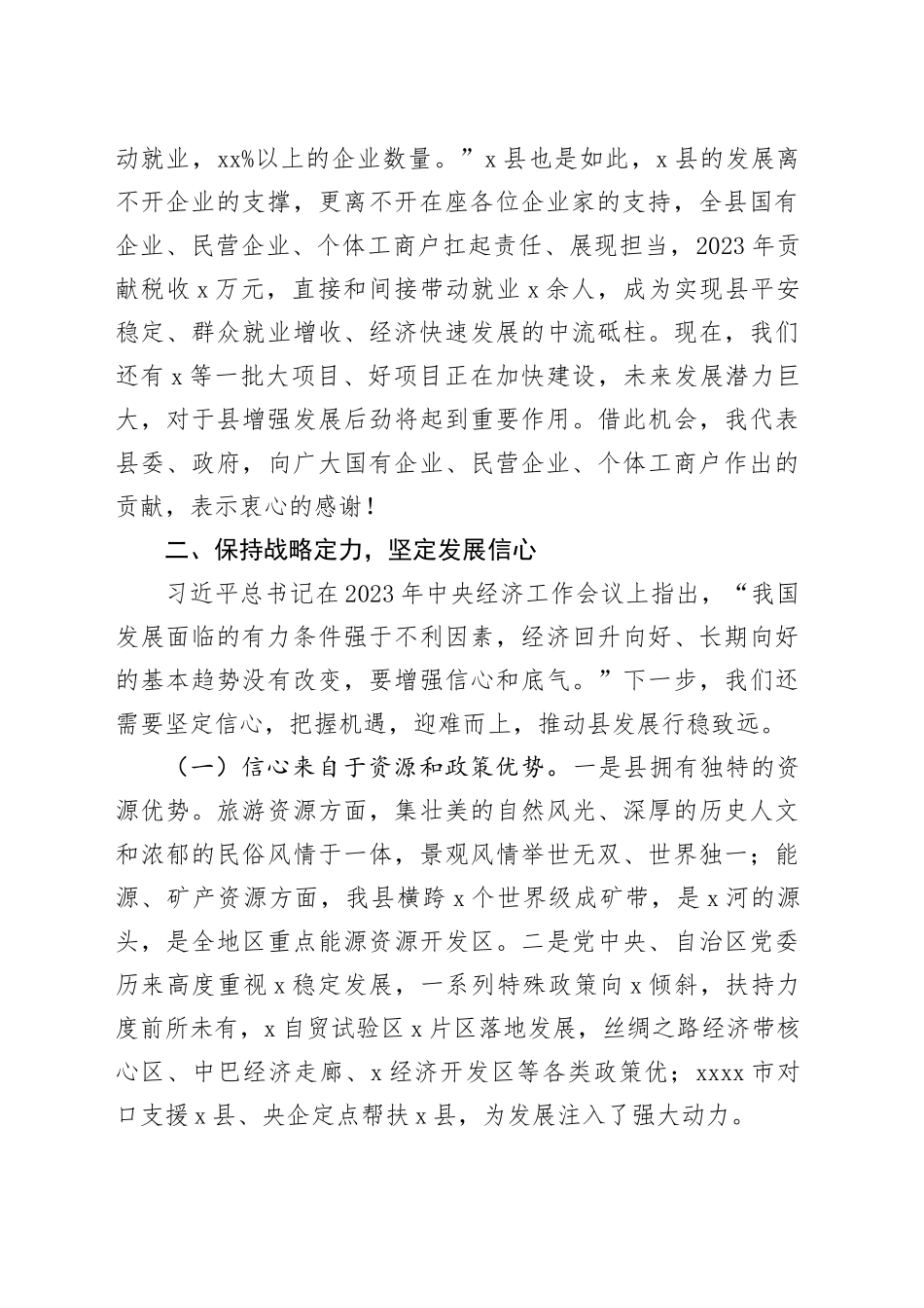 全县企业家座谈会讲话20240904_第2页