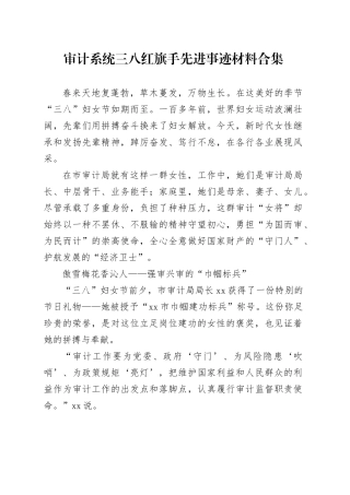 审计系统三八红旗手先进事迹材料合集