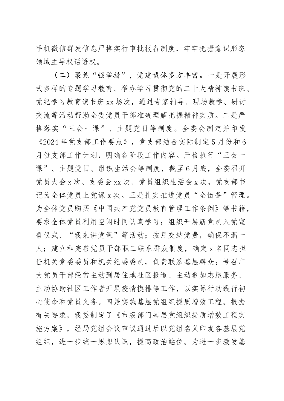 市发改委2024年党建上半年工作报告_第2页