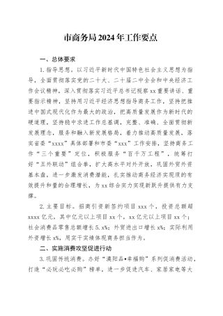 市商务局2024年工作要点（20240411）