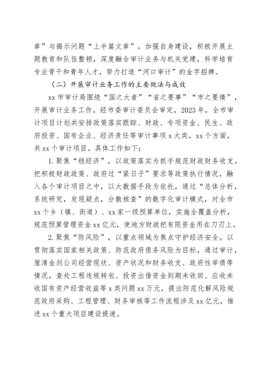 市审计局2023年工作总结及2024年工作谋划（20240119）_第2页
