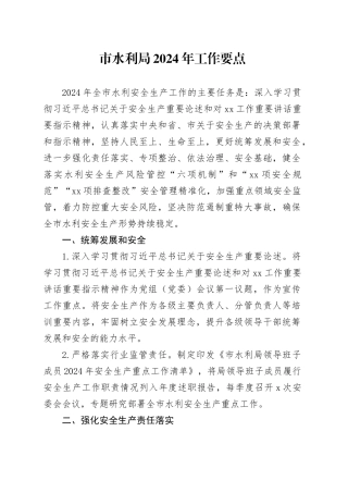 市水利局2024年工作要点（20240319）