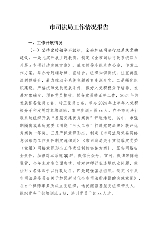 市司法局工作情况总结报告2700字