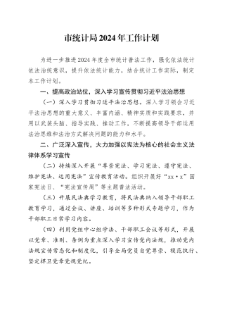 市统计局2024年工作计划（20240416）