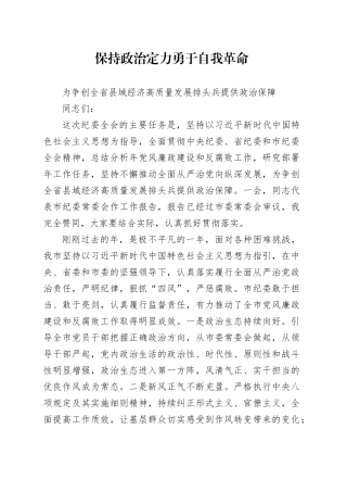 市委书记在市纪委全会上的讲话发言