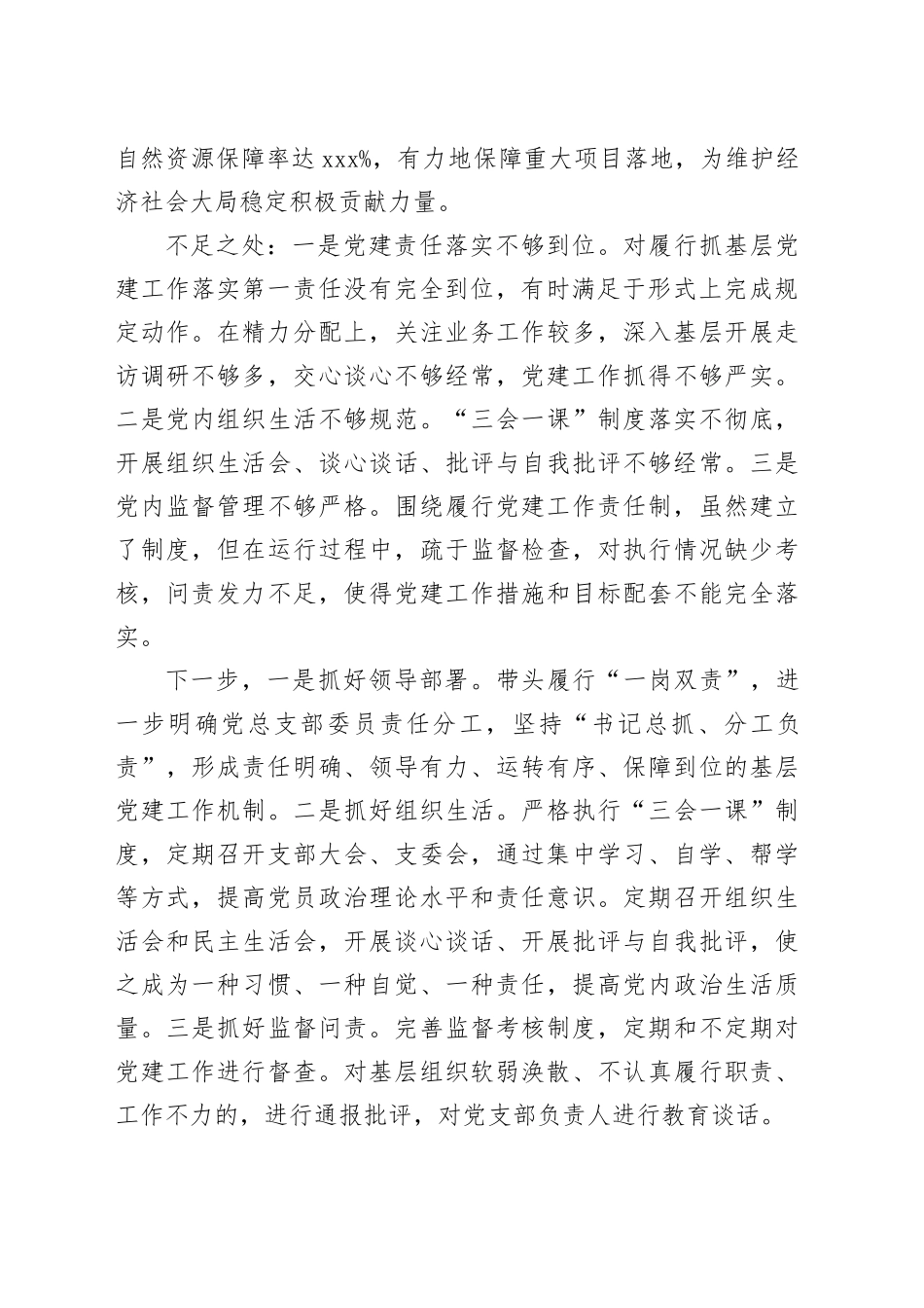 市自然资源和规划局某分局党总支书记抓基层党建述职报告_第2页