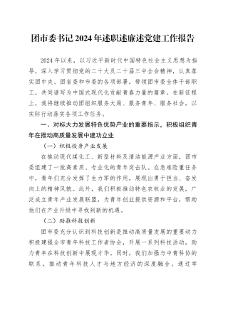 团市委书记2024年述职述廉述党建工作报告-2