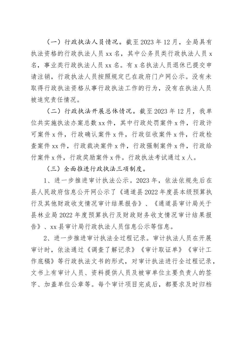 县审计局2023年行政执法工作总结（20240129）_第2页