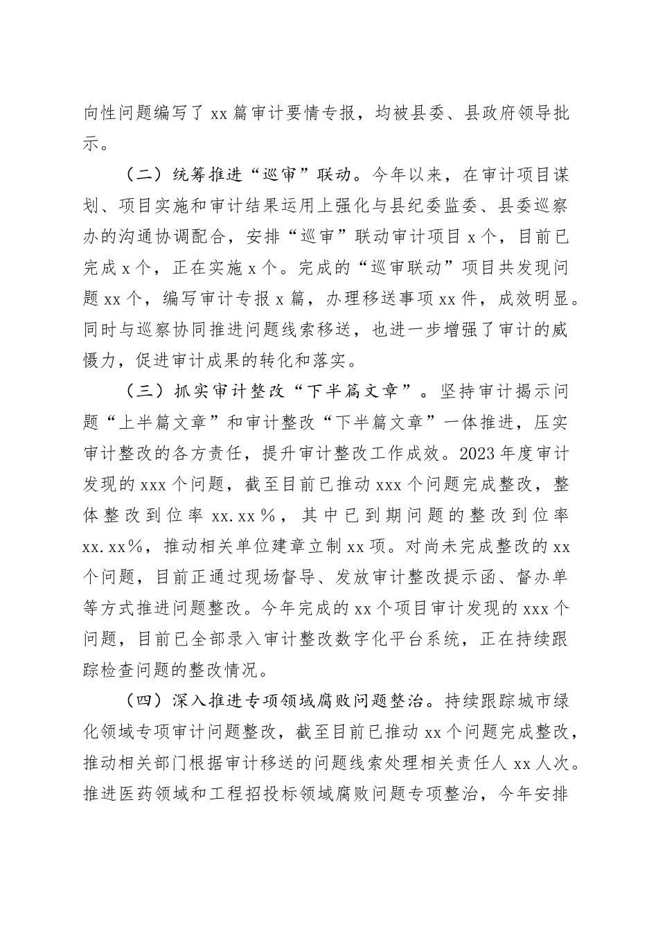 县审计局2024年度工作总结和2025年度工作计划_第2页