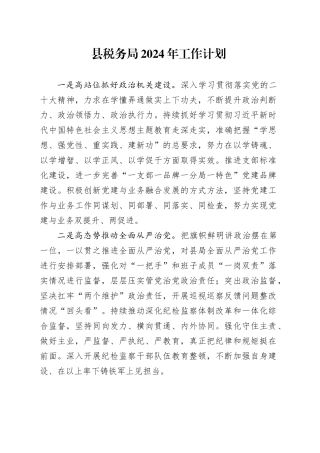 县税务局2024年工作计划（20240226）