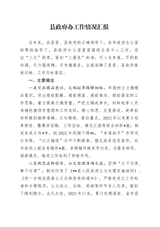 县政府办工作情况总结汇报